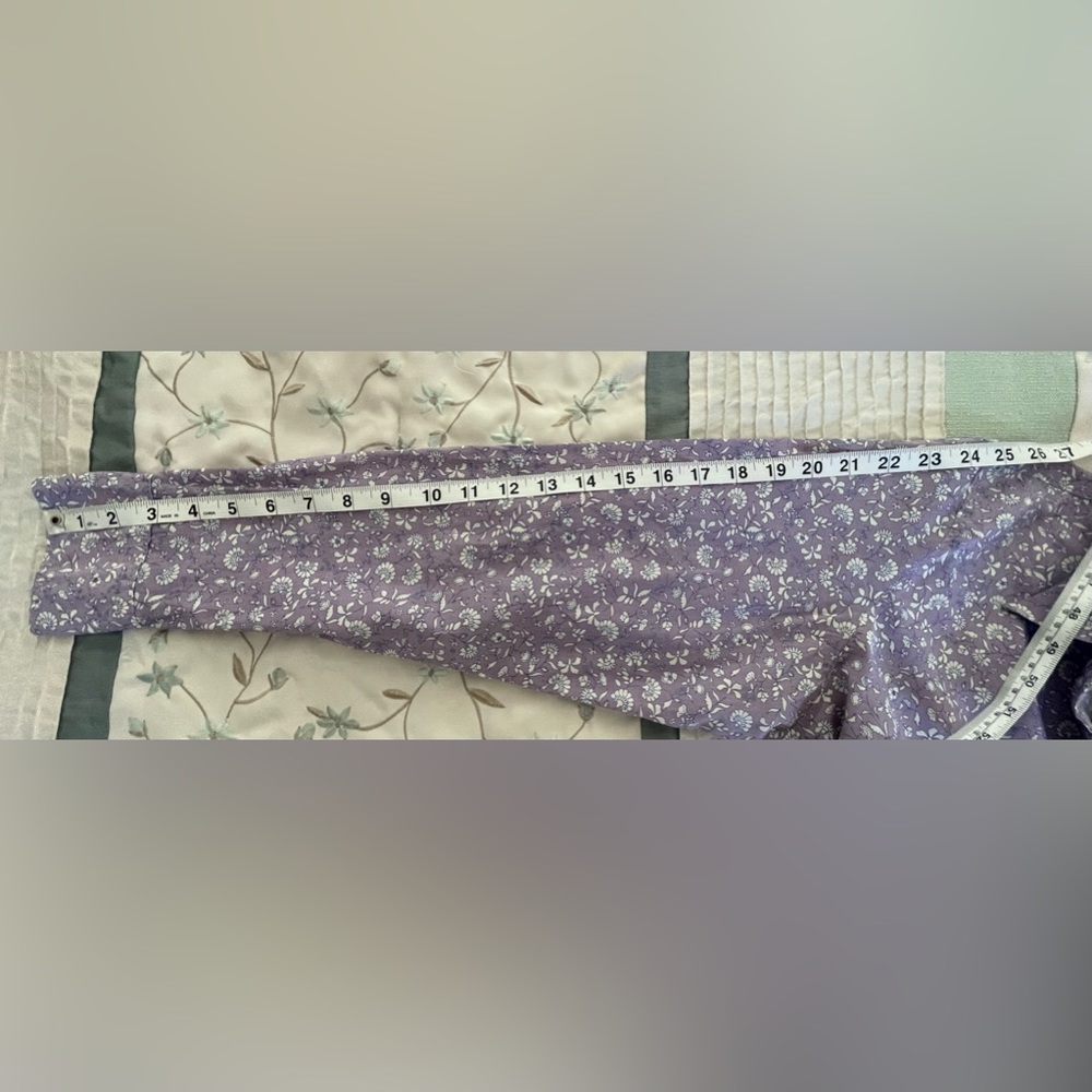 Gap Long Sleeve White and Purple Flower Print Dress Shirt Size 12 EUC - Picture 7 of 8